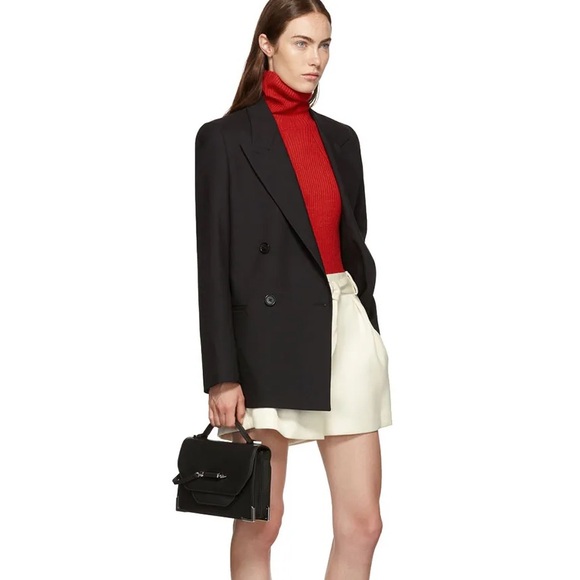 Mackage Handbags - MACKAGE Keeley Black Grained Leather Crossbody Bag Top Handle